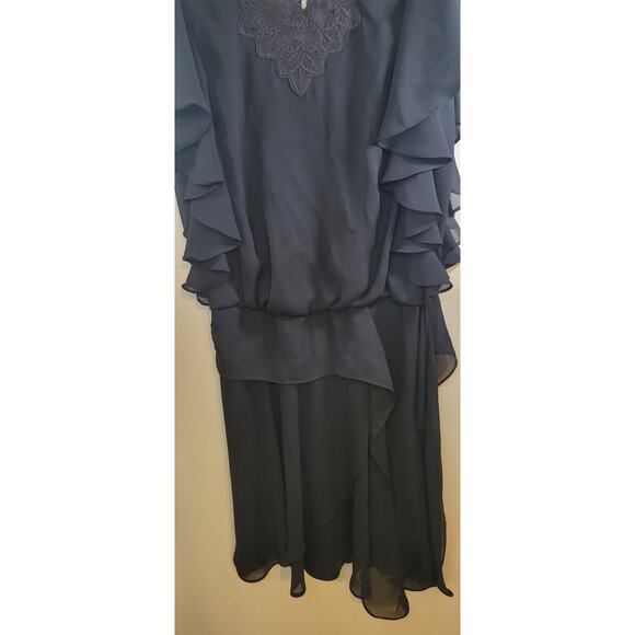 Vintage All that Jazzy Dress Womens Medium Black Layered Goth Witchy Whimscical - Picture 6 of 7
